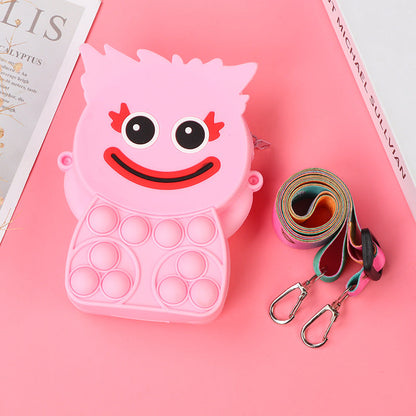 Novel Creative Cartoon Silicone Pouch Kids Crossbody Sling Bag Cute Bear Coin Purse &amp; Small Storage Bag