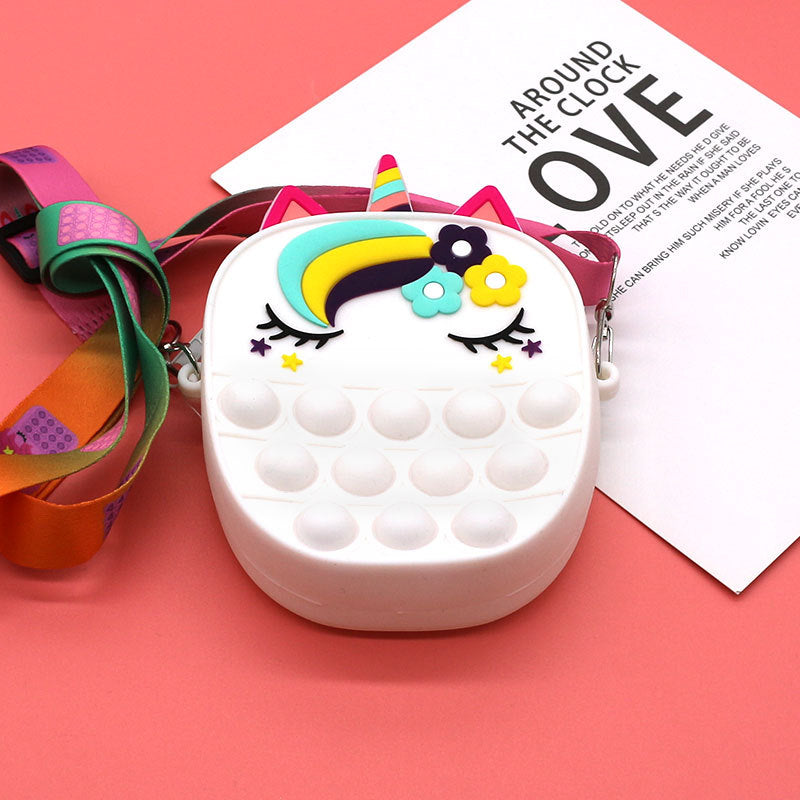 Mouse Killer Pioneer Silicone Cartoon Press Crossbody Bag Unicorn Kids Shoulder Bag Girls Crossbody Mini Square Bag Wholesale