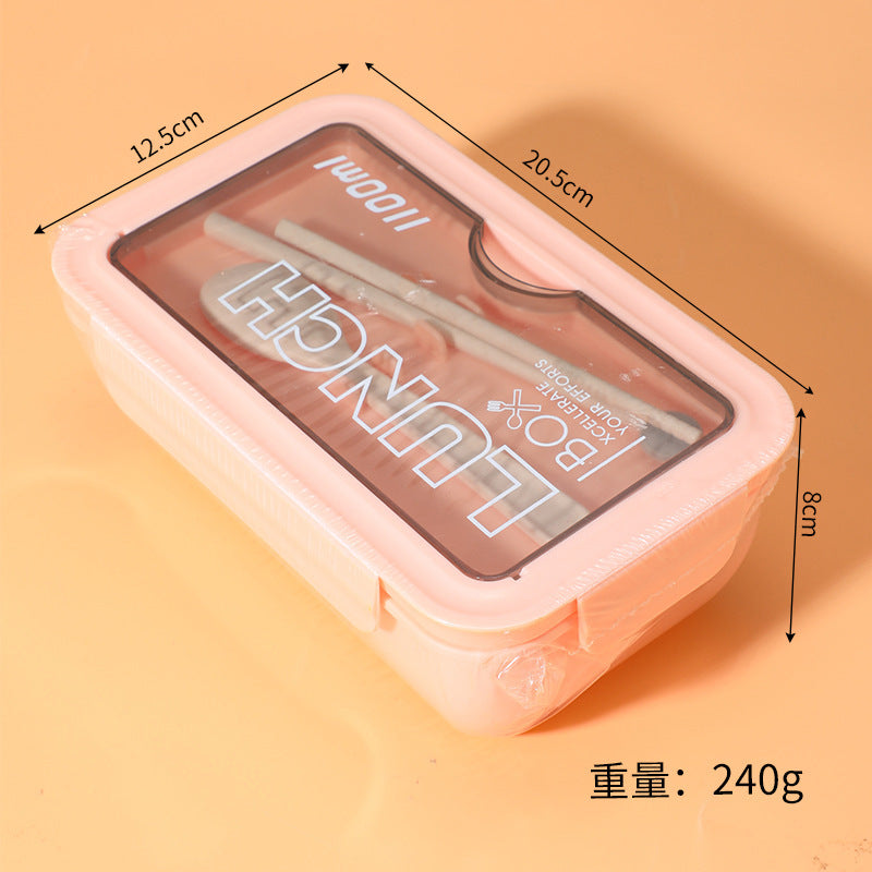 Plastic Lunch Box Divided Lunch Box for Students and Office Workers Large-Capacity Lunch Box Sealed Insulated Lunch Box with Lid