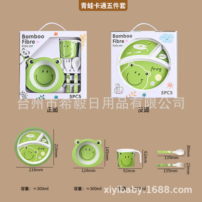 Customized Bamboo Fiber Tableware Set, Plates, Bowls, Cups, Forks and Spoons, Customized Gift Box Packaging. if You Take a Photo of This Link, No Refund Will Be Made by Default