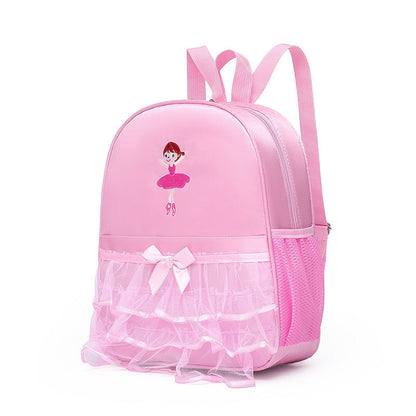 Kids Dance Bag Lace Mesh Waterproof Backpack, Double Shoulder Dance Bag for Dancing, Latin, Yoga, Training Classes—Customizable Logo Printing