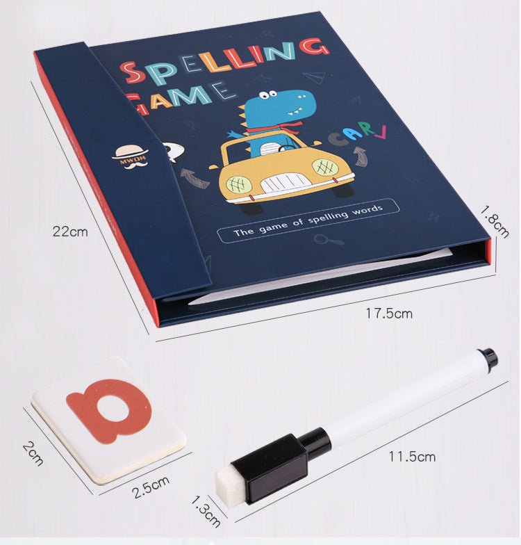 Clip-On Kids Book Early Learning: English Alphabet Letter Word-Building Magnetic Learning & Cognitive Educational Toy