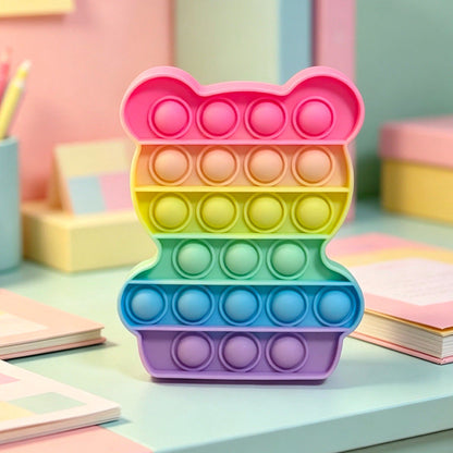 Cross-Border Stress-Relief Silicone Toy Press-Press Rainbow Mouse-Killer Kids Toy Silicone Educational Board Game Toy
