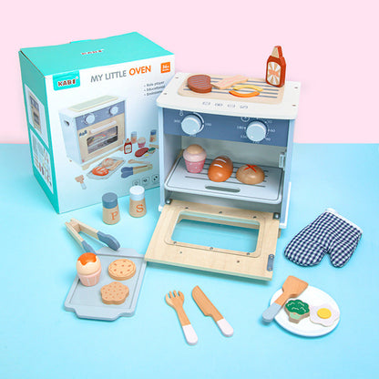 Kids Pretend Play Tea Set Dessert Cake Coffee BBQ Kitchen Fruits Wooden Educational Toys