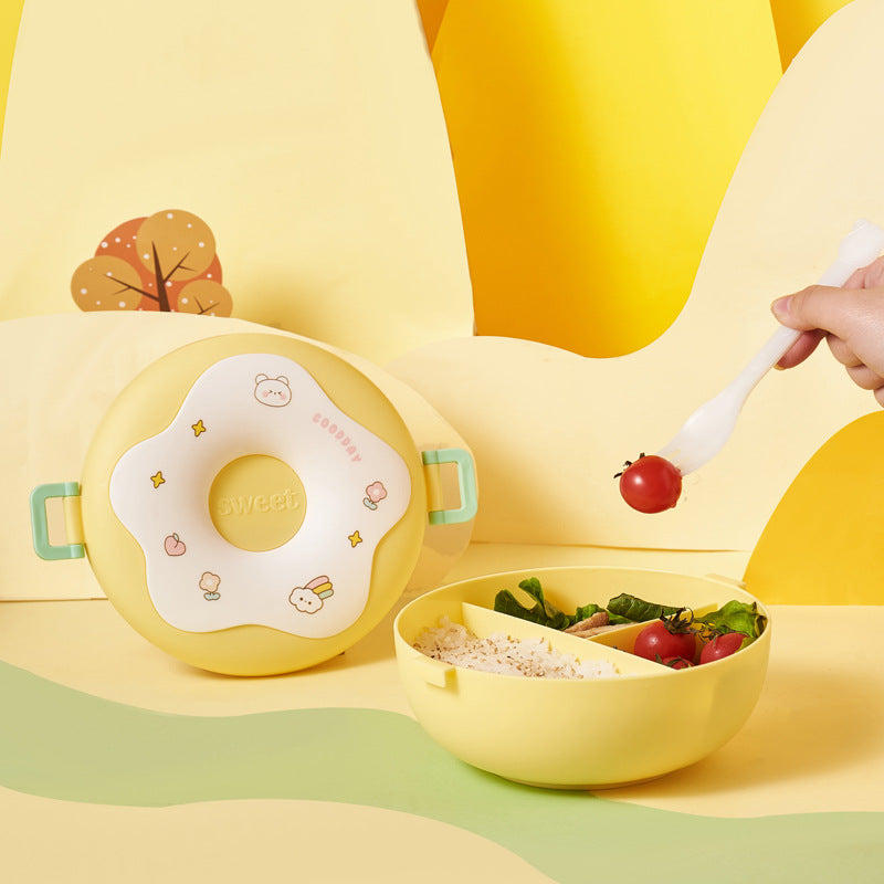 New compartment lunch box student High-looking sealed lunch box microwave oven office worker with tableware lunch box circle Rice