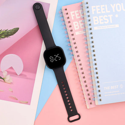 Ready-to-Ship Cross-Border LED Dual-Line Electronic Watch, Creative Tech Style, Student Square Touch, Minimalist Luminous Electronic Wristwatch