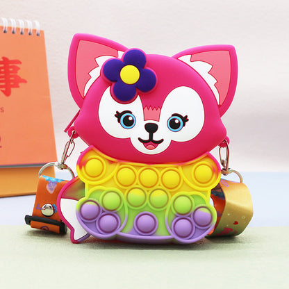 Mouse Killer Pioneer Silicone Cartoon Press Crossbody Bag Unicorn Kids Shoulder Bag Girls Crossbody Mini Square Bag Wholesale