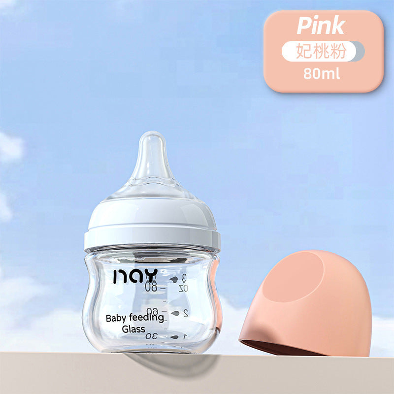 Nuoaiin High Borosilicate Glass Baby Bottle for Newborns, Wide-Caliber, Anti-Colic, Anti-Choking, Manufacturer in Stock, Cross-Border