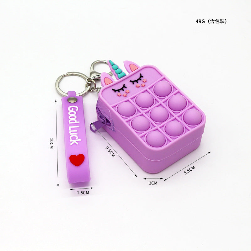 Mouse Killer Pioneer Silicone Cartoon Press Crossbody Bag Unicorn Kids Shoulder Bag Girls Crossbody Mini Square Bag Wholesale