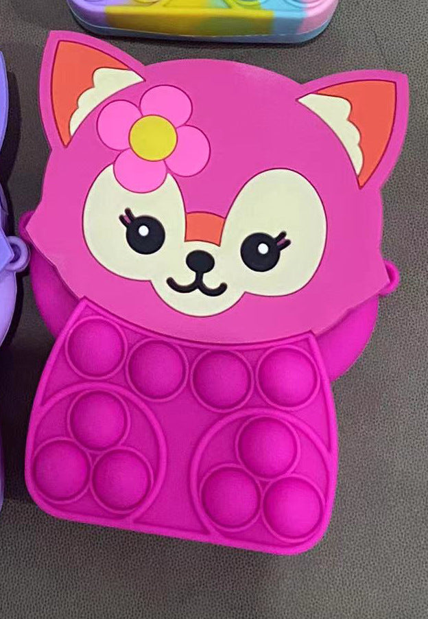 Novel Creative Cartoon Silicone Pouch Kids Crossbody Sling Bag Cute Bear Coin Purse &amp; Small Storage Bag