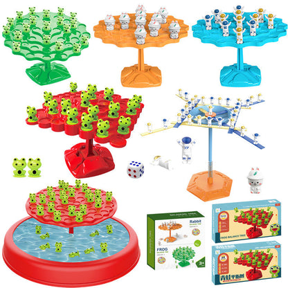 Cross-Border Frog Balance Tree Educational Table Game for Kids—Space Balance Tree Stacking Tower &amp; Balance Fun, 2-Player Interactive Battle Game Toy