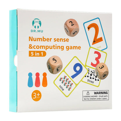 5-in-1 Number Sense Math Operation Game for Kids | Early Math Learning Educational Toy | Parent-Child Interactive Fun Puzzle Table Game