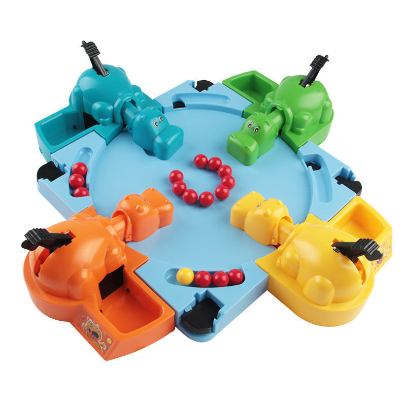 Cross-Border Hippo Swallows Beads: Kids Interactive Educational Toy Hungry Hippo Game—See-and-Grab Fast-Eyed Hungry Frog