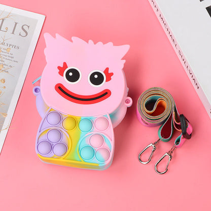 Novel Creative Cartoon Silicone Pouch Kids Crossbody Sling Bag Cute Bear Coin Purse &amp; Small Storage Bag