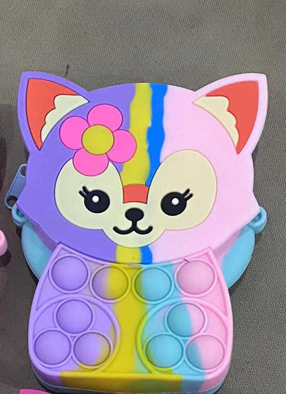 Novel Creative Cartoon Silicone Pouch Kids Crossbody Sling Bag Cute Bear Coin Purse &amp; Small Storage Bag