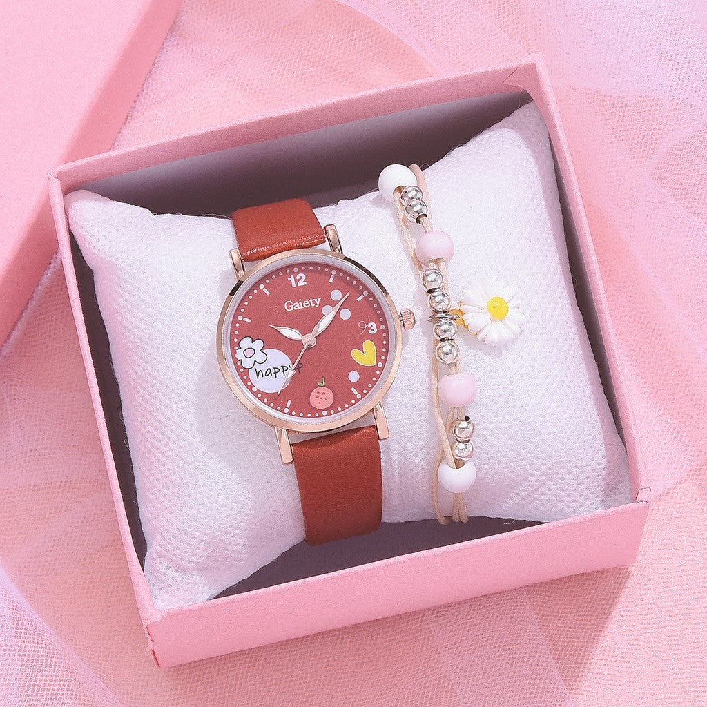 Gaiety New Women’s IS-Style PU Handbag Watch Bracelet Set with Watch – Perfect Gift for Students, Factory Direct