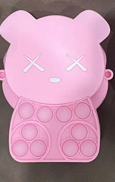 Novel Creative Cartoon Silicone Pouch Kids Crossbody Sling Bag Cute Bear Coin Purse &amp; Small Storage Bag