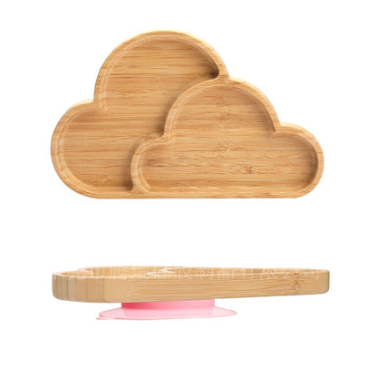 Cute Cartoon Children's Split Dinner Plate for Baby's Eating Suction Type Anti-fall Bamboo and Wood Dinner Plate for Baby's Supplementary Food Tableware