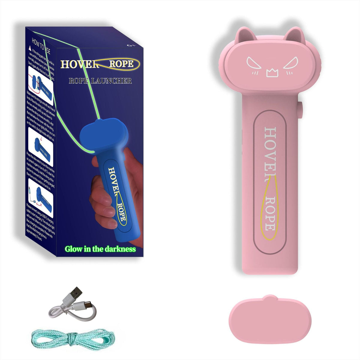 Cross-Border Electric Cat-Teasing Stress-Relief Toy, Glowing Rope Launcher, TikTok Viral Unique Decompression Zipper Rope for Wholesale