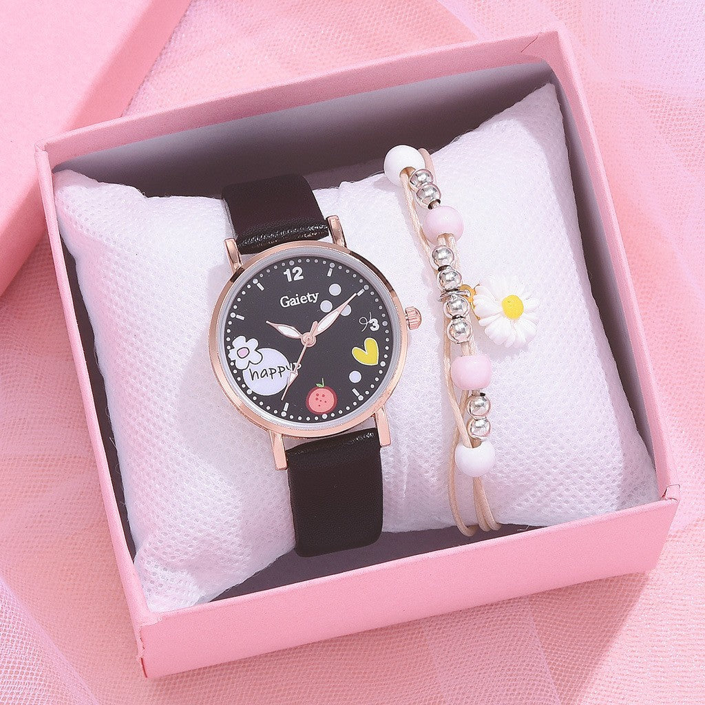 Gaiety New Women’s IS-Style PU Handbag Watch Bracelet Set with Watch – Perfect Gift for Students, Factory Direct
