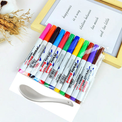 Trending Creative Floating Pen 12-Color Erasable, Washable Whiteboard Markers — Water-Based Markers for Students, Teaching & Office (Wholesale)