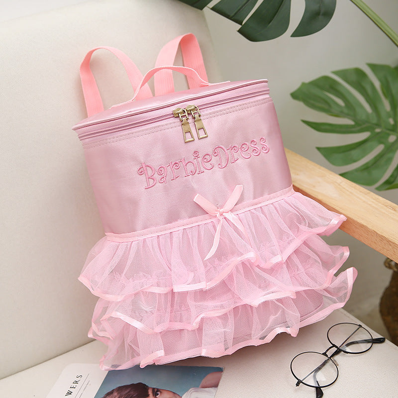 Kids Dance Bag Lace Mesh Waterproof Backpack, Double Shoulder Dance Bag for Dancing, Latin, Yoga, Training Classes—Customizable Logo Printing
