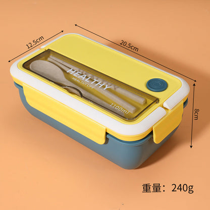 Plastic Lunch Box Divided Lunch Box for Students and Office Workers Large-Capacity Lunch Box Sealed Insulated Lunch Box with Lid