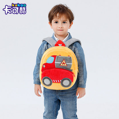 Construction Vehicle Series Cute Kids Backpack Excavator Plush Rucksack 2–4 Years Boys and Girls Toddler Bag