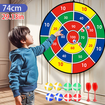 74cm Large Target Dartboard Set: Foldable Toss & Sticky Ball Game for Kids—Indoor & Outdoor