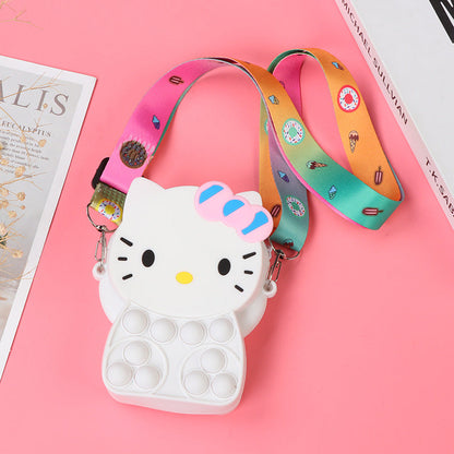 Novel Creative Cartoon Silicone Pouch Kids Crossbody Sling Bag Cute Bear Coin Purse &amp; Small Storage Bag