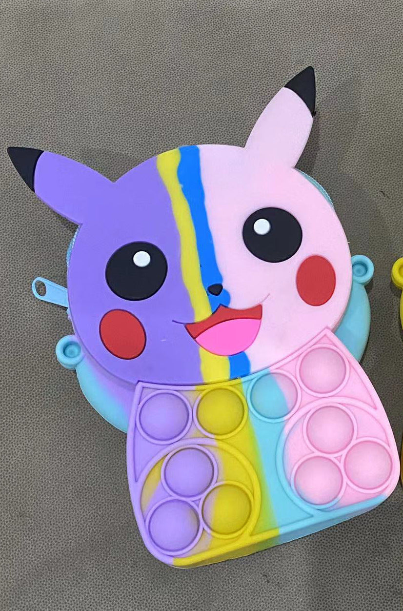 Novel Creative Cartoon Silicone Pouch Kids Crossbody Sling Bag Cute Bear Coin Purse &amp; Small Storage Bag