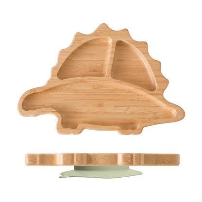 Cute Cartoon Children's Split Dinner Plate for Baby's Eating Suction Type Anti-fall Bamboo and Wood Dinner Plate for Baby's Supplementary Food Tableware
