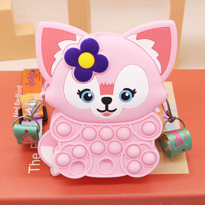 Mouse Killer Pioneer Silicone Cartoon Press Crossbody Bag Unicorn Kids Shoulder Bag Girls Crossbody Mini Square Bag Wholesale