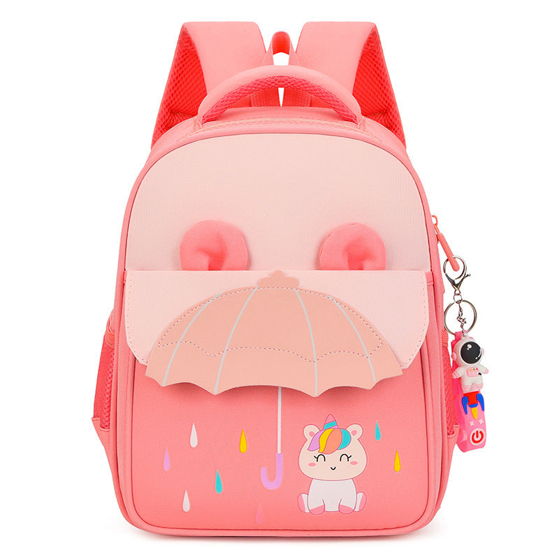 Cross-Border Ready Stock New Kids Umbrella Design Backpack 3-7 Years Old Children, Cartoon Lightweight School Bag for Kindergarten & Primary School