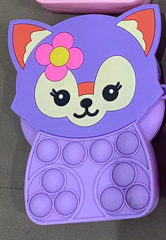 Novel Creative Cartoon Silicone Pouch Kids Crossbody Sling Bag Cute Bear Coin Purse &amp; Small Storage Bag