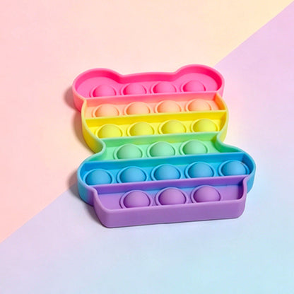 Cross-Border Stress-Relief Silicone Toy Press-Press Rainbow Mouse-Killer Kids Toy Silicone Educational Board Game Toy