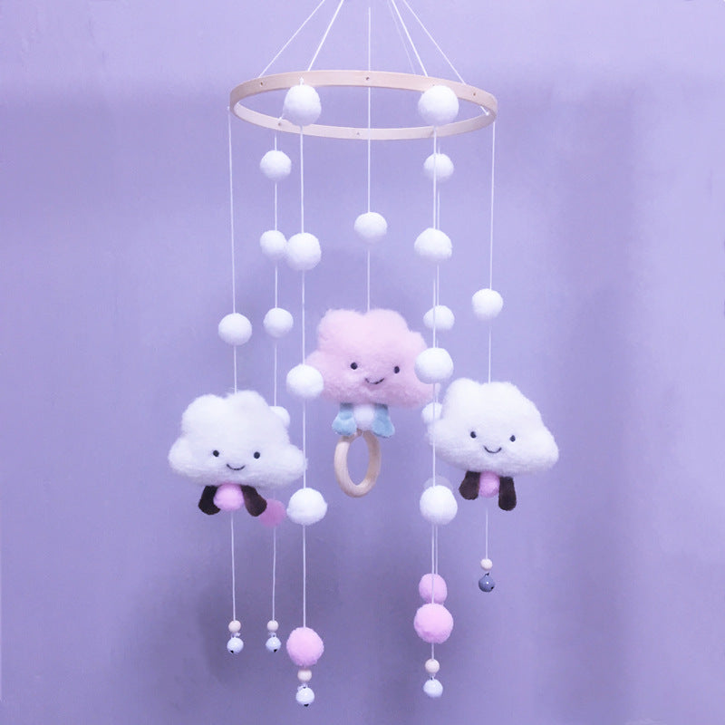 Cross-border cloud hair ball wind chimes bed Bell crib decoration pendant children's room wall decoration children's wall decoration