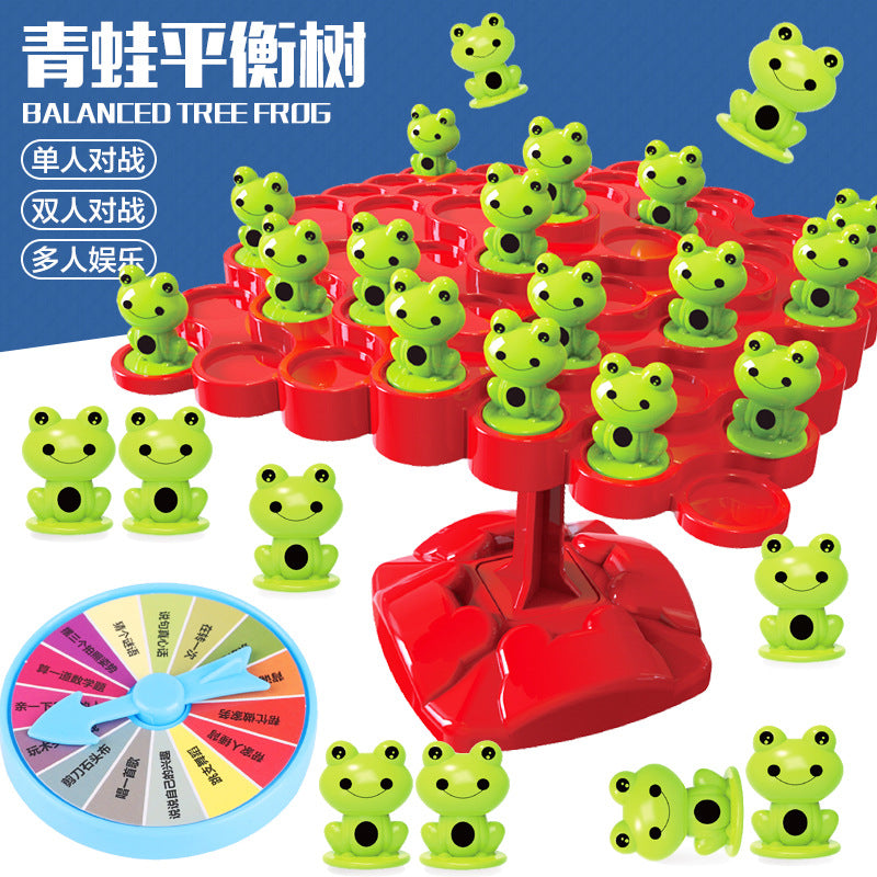 Cross-Border Frog Balance Tree Educational Table Game for Kids—Space Balance Tree Stacking Tower &amp; Balance Fun, 2-Player Interactive Battle Game Toy