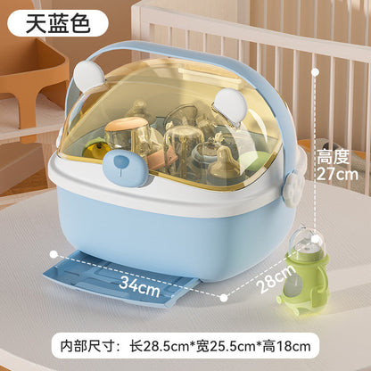 Dust-proof Baby Bottle Storage Box Drain Rack Baby Sideboard Baby Food Supplies Storage Box