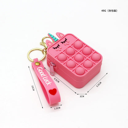 Mouse Killer Pioneer Silicone Cartoon Press Crossbody Bag Unicorn Kids Shoulder Bag Girls Crossbody Mini Square Bag Wholesale