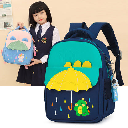 Cross-Border Ready Stock New Kids Umbrella Design Backpack 3-7 Years Old Children, Cartoon Lightweight School Bag for Kindergarten & Primary School