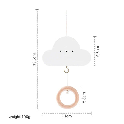 Baby Wooden Bed Bell Cartoon Rabbit Mobile Hanging Rattles Toy Hanger Crib Mobile Bed Bell Wood Toy Holder Arm Bracket Kid Gifts