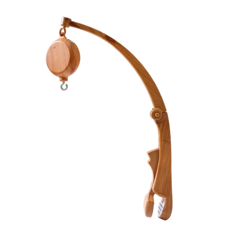 Baby Wooden Bed Bell Cartoon Rabbit Mobile Hanging Rattles Toy Hanger Crib Mobile Bed Bell Wood Toy Holder Arm Bracket Kid Gifts