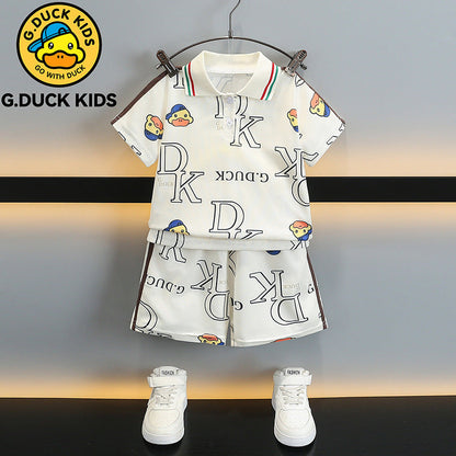 Little Yellow Duck Boys' Summer Outfit T-shirt+Pant For 5-6 Years, Imported From China