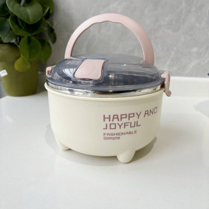 304 food grade stainless steel lunch box household rice bowl with lid soup bowl large capacity student portable instant noodle bowl imported from china
